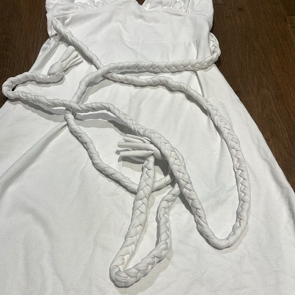 Pink brand white halter cotton dress - Picture 2 of 4